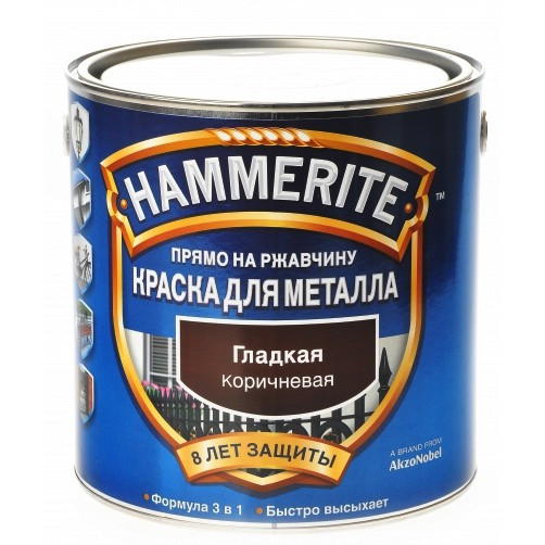 Фарба Hamerite глянцева темно-коричнева 0,700 л